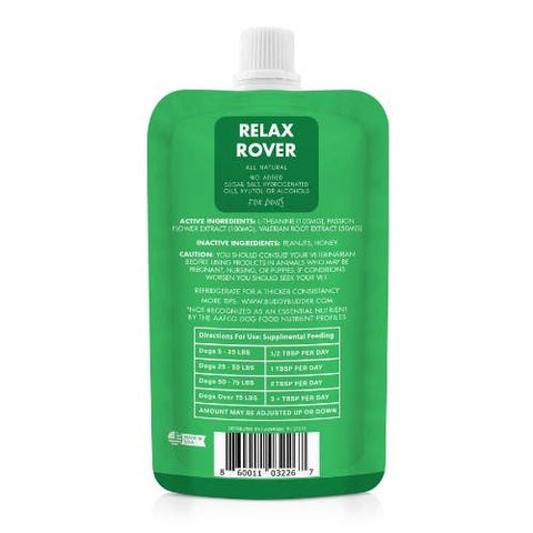 Image of Relax Rover Buddy Budder Calming Peanut Butter Treat -12pk ( 4oz Squeeze Packs)