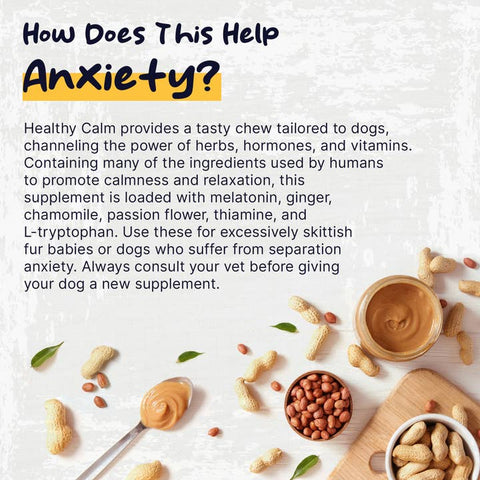 Image of Chew + Heal Healthy Pup Calming Soft Chews, Peanut Butter Bliss