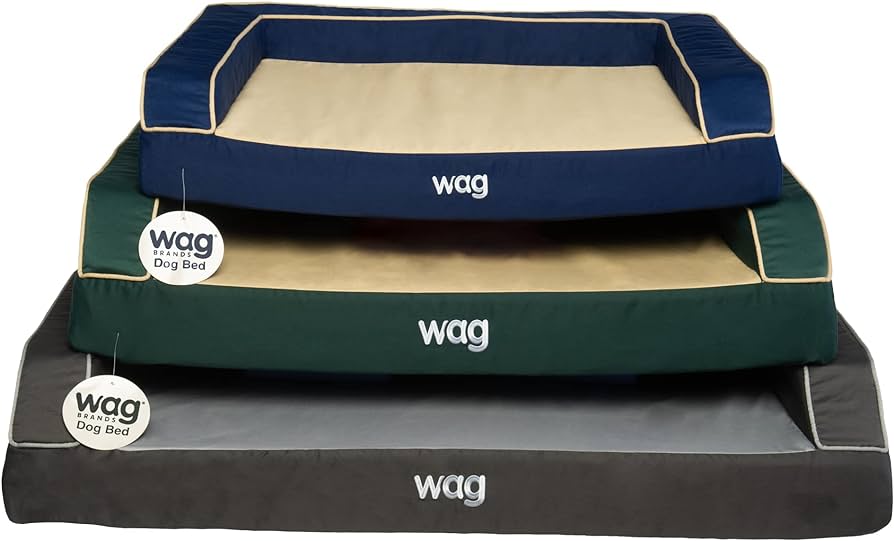 Wag Lifestyle Premium Bolster, Cooling Memory Foam, Orthopedic Foam, And  Charcoal Infused High Density Foam Base Dog Bed