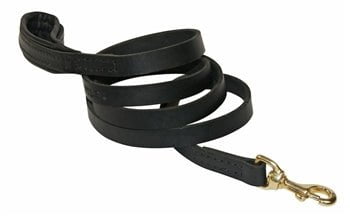 Image of Soft Touch Durable Leather Leash 6ft Length Color Brown with Black Pad