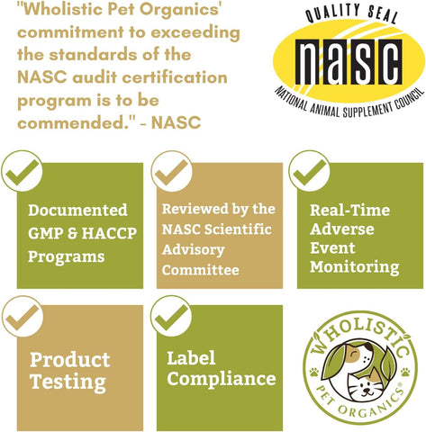 Image of Wholistic Pet Organics: Senior Dog And Cat Care Bundle, Dog Mobility Support 60 count, Vitamin C Dog Supplement 1 Lb, Dog Probiotics and Digestive Enzymes 4 Oz, Daily Joint Health Supplements for Dogs 1 Lb