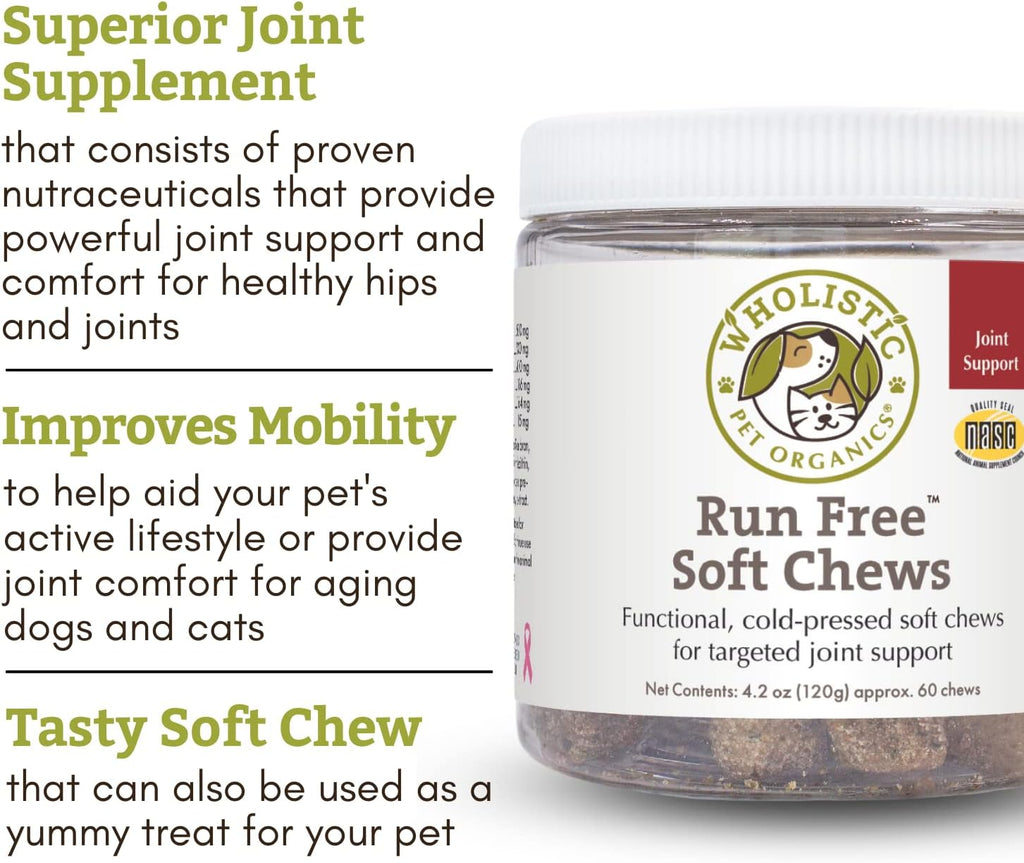 Wholistic Pet Organics: Senior Dog And Cat Care Bundle, Dog Mobility Support 60 count, Vitamin C Dog Supplement 1 Lb, Dog Probiotics and Digestive Enzymes 4 Oz, Daily Joint Health Supplements for Dogs 1 Lb