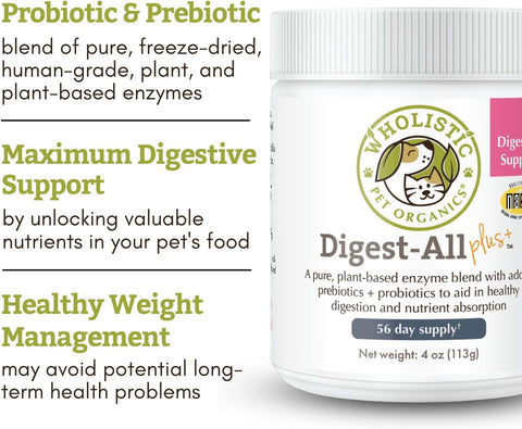 Image of Wholistic Pet Organics: Senior Dog And Cat Care Bundle, Dog Mobility Support 60 count, Vitamin C Dog Supplement 1 Lb, Dog Probiotics and Digestive Enzymes 4 Oz, Daily Joint Health Supplements for Dogs 1 Lb