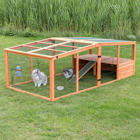 Image of Trixie Pet Natura Rabbit Small Animal Outdoor Run with Covered Top- XL