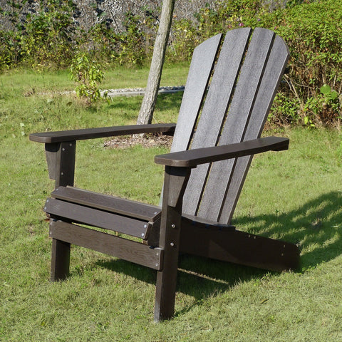 Image of Merry Pet Lakeside Faux Wood Relaxed Adirondack Chair, Espresso