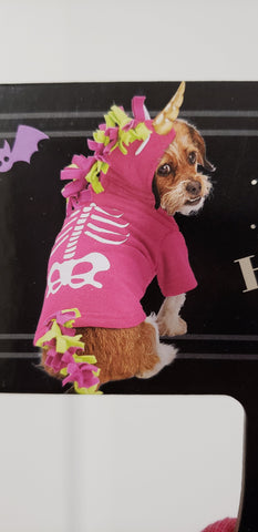 Image of Pink Skeleton Unicorn Hoody Pet Costume