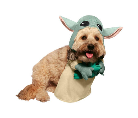 Image of Rubie's Costume Company Officially Licensed Star Wars Baby Yoda The Child Dog & Cat Pet Costume with Frog - The Mandalorian