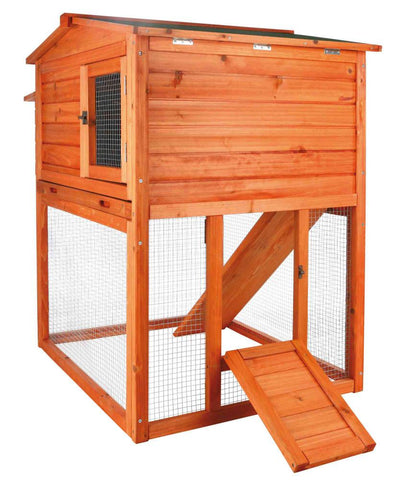 Image of Trixie Natura Chicken Coop Peaked Roof 2-Story with Run