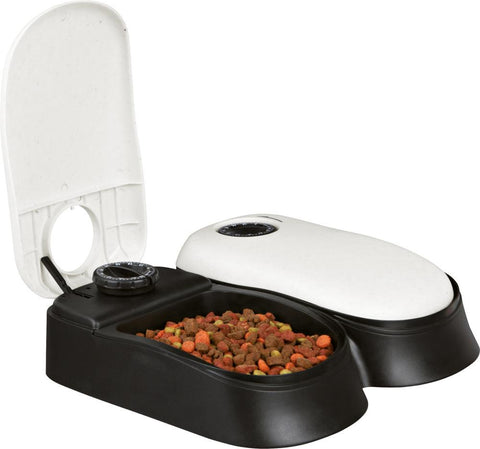 Image of Trixie Pet TX2 Automatic Food Dispenser, Dual Compartments, Dual Timer, Gray/Black