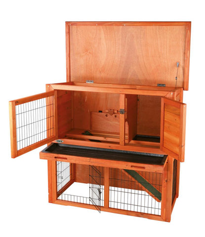 Image of Trixie Natura Small Animal Hutch with Sloped Roof And Outdoor Run