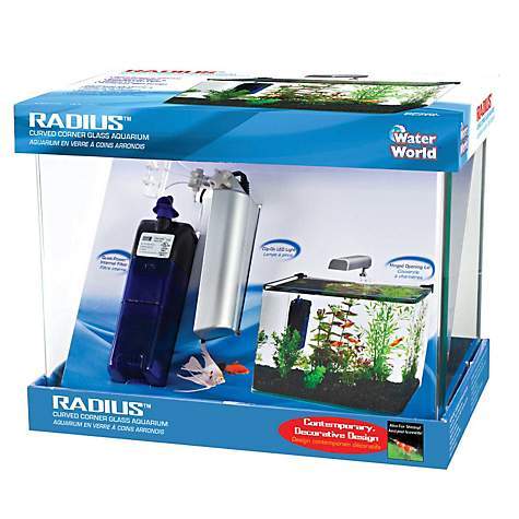 Image of Penn Plax Radius Curved Corner Glass Aquarium Kit- 5 Gallons