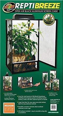 Image of Zoo Med Reptibreeze Open Air Aluminum Screen Cage - Black