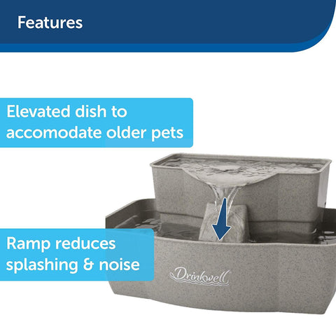 Image of PetSafe Drinkwell Dog and Cat Multi-Tier Water Fountain Automatic Drinking Fountain for Pets 100 oz Water Capacity