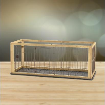 Image of Richell Expandable Pet Crate Natural For Small And Medium Size Dogs