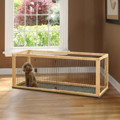 Image of Richell Expandable Pet Crate Natural For Small And Medium Size Dogs