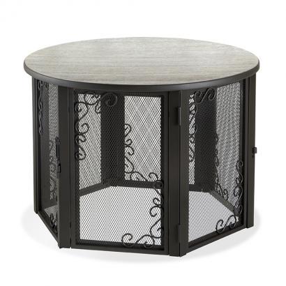 Image of Richell Accent Table Pet Crate Elegant Furniture For Cats And Dogs Vintage Design
