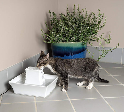 Image of PetSafe Drinkwell Automatic Stoneware Ceramic Pagoda Fountain for Multiple Pets- 70 oz.