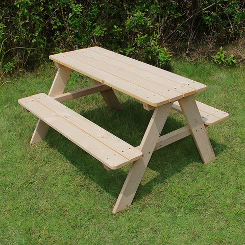 Image of Merry Products Wooden Kids Picnic Table
