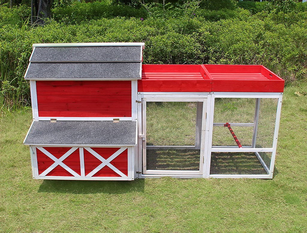 Merry Products & Garden Red Barn Chicken Coop with Roof Top Planter