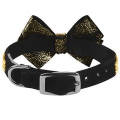 Image of Susan Lanci Designs Black Glitzerati Bow 3 Row Gold Giltmore Collar