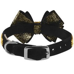 Image of Susan Lanci Designs Black Glitzerati Bow 3 Row Gold Giltmore Collar