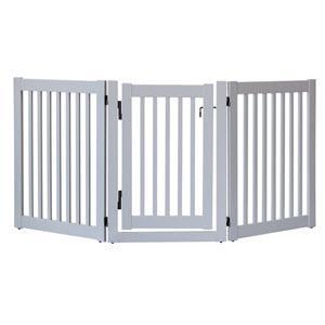 Image of 32 inch Highlander Series Solid Wood Pet Gate- Amish Handcrafted Wood