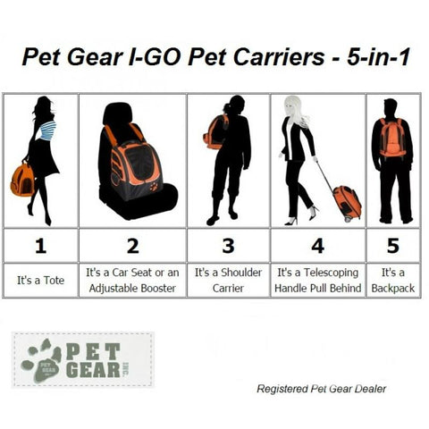 Image of Pet Gear I-GO Plus Traveler Pet Carrier, Pet Backpack, Pet Car Seat/Booster