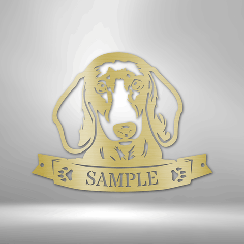 Image of Custom Dachund Face Monogram - Steel Sign- Gifts For Him/Her/Mom/Dad For Garden, Home, Backyard