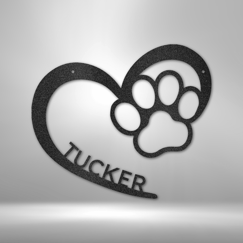 Image of Custom Puppy Love Monogram - Steel Sign- Gifts For Him/Her/Mom/Dad For Garden, Home, Backyard