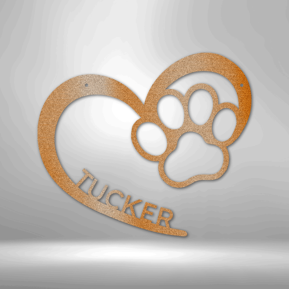 Custom Puppy Love Monogram - Steel Sign- Gifts For Him/Her/Mom/Dad For Garden, Home, Backyard
