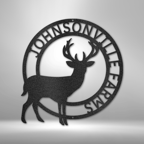 Image of Custom Stag Monogram - Steel Sign- Gifts For Him/Her/Mom/Dad For Garden, Home, Backyard