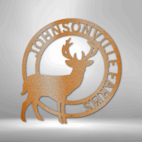 Image of Custom Stag Monogram - Steel Sign- Gifts For Him/Her/Mom/Dad For Garden, Home, Backyard