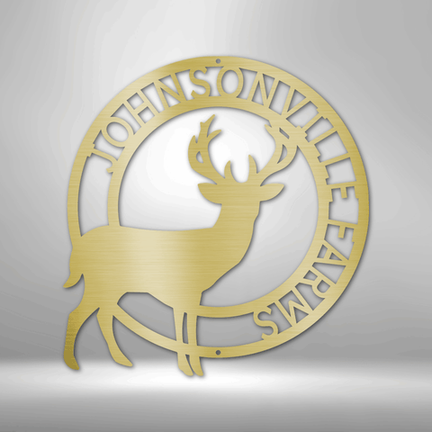 Image of Custom Stag Monogram - Steel Sign- Gifts For Him/Her/Mom/Dad For Garden, Home, Backyard