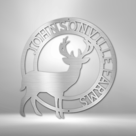 Image of Custom Stag Monogram - Steel Sign- Gifts For Him/Her/Mom/Dad For Garden, Home, Backyard