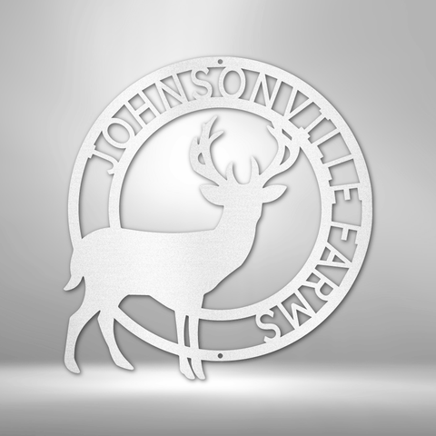 Image of Custom Stag Monogram - Steel Sign- Gifts For Him/Her/Mom/Dad For Garden, Home, Backyard