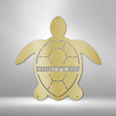 Image of Custom Turtle Monogram - Steel Sign- Gifts For Him/Her/Mom/Dad For Garden, Home, Backyard
