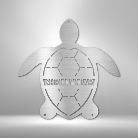 Image of Custom Turtle Monogram - Steel Sign- Gifts For Him/Her/Mom/Dad For Garden, Home, Backyard