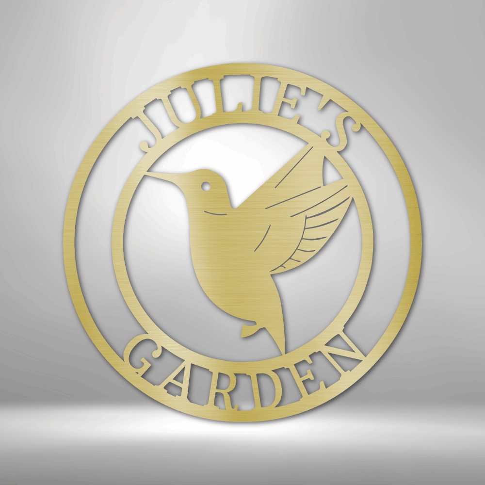 Custom Humming Bird Monogram - Steel Sign- Gifts Him/Her/Mom/Dad For Garden, Home, Backyard