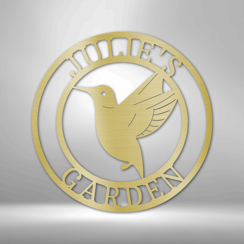 Image of Custom Humming Bird Monogram - Steel Sign- Gifts Him/Her/Mom/Dad For Garden, Home, Backyard