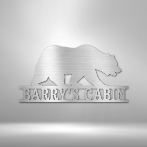 Image of Custom Bear MonoGram - Steel Sign- Gifts For Him/Her/Mom/Dad For Garden, Home, Backyard