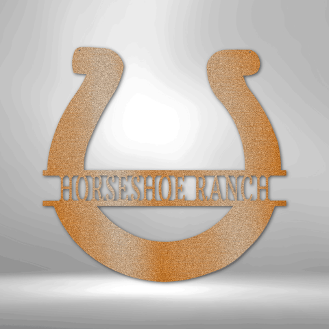 Image of Custom Simple Horseshoe Monogram - Steel Sign- Gifts For Him/Her/Mom/Dad For Garden, Home, Backyard