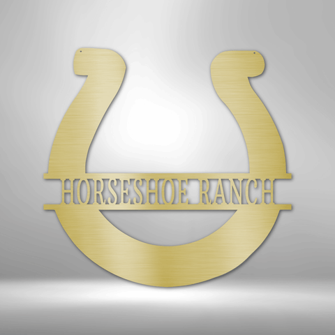 Image of Custom Simple Horseshoe Monogram - Steel Sign- Gifts For Him/Her/Mom/Dad For Garden, Home, Backyard