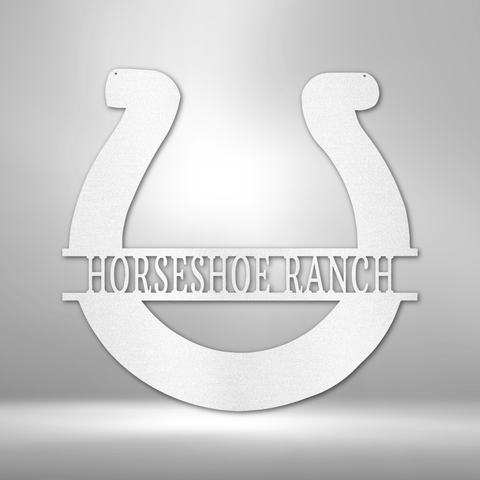 Image of Custom Simple Horseshoe Monogram - Steel Sign- Gifts For Him/Her/Mom/Dad For Garden, Home, Backyard