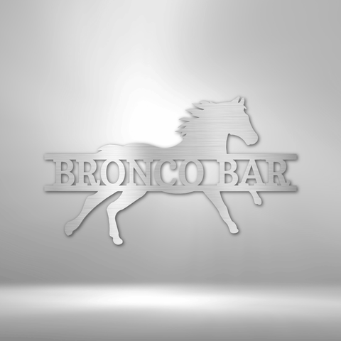 Image of Custom Sprinting Horse Monogram - Steel Sign- Gifts For Him/Her/Mom/Dad For Garden, Home, Backyard