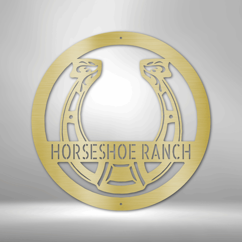 Image of Custom Horseshoe Monogram - Steel Sign- Gifts For Him/Her/Mom/Dad For Garden, Home, Backyard