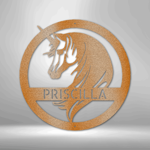 Image of Custom Unicorn Monogram - Steel Sign- Gifts For Him/Her/Mom/Dad For Garden, Home, Backyard