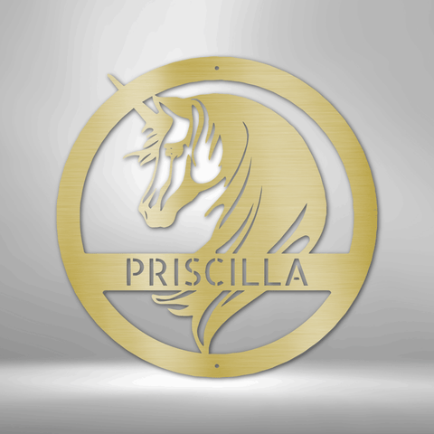 Image of Custom Unicorn Monogram - Steel Sign- Gifts For Him/Her/Mom/Dad For Garden, Home, Backyard
