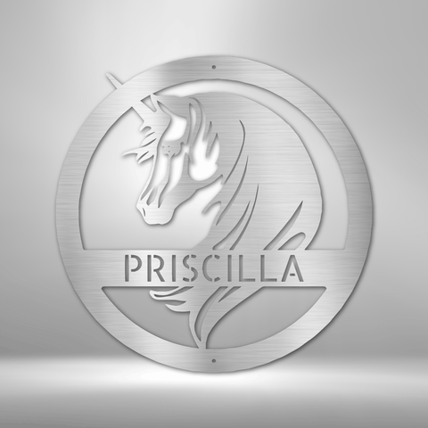 Image of Custom Unicorn Monogram - Steel Sign- Gifts For Him/Her/Mom/Dad For Garden, Home, Backyard