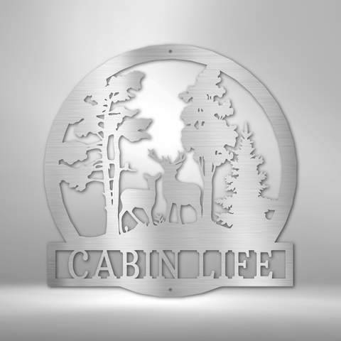 Image of Custom Deer in the Woods - Steel Sign- Gifts For Him/Her/Mom/Dad For Garden, Home, Backyard