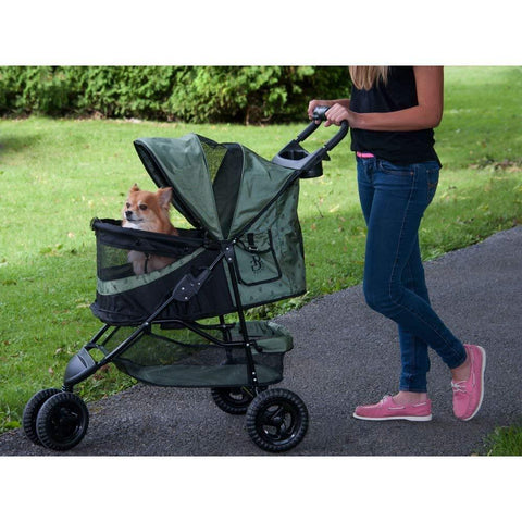 Image of No-Zip Pet Stroller- Pet Gear 3 Wheel Special Edition Pet Stroller- Comes In Chocolate, Orchid and Sage